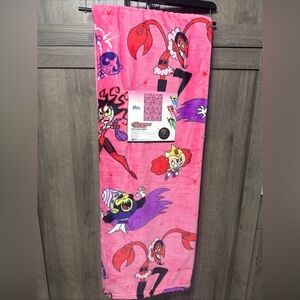 New Powerpuff Power Puff Girls & Villans 50x70 Hot Pink Throw Blanket On Hanger